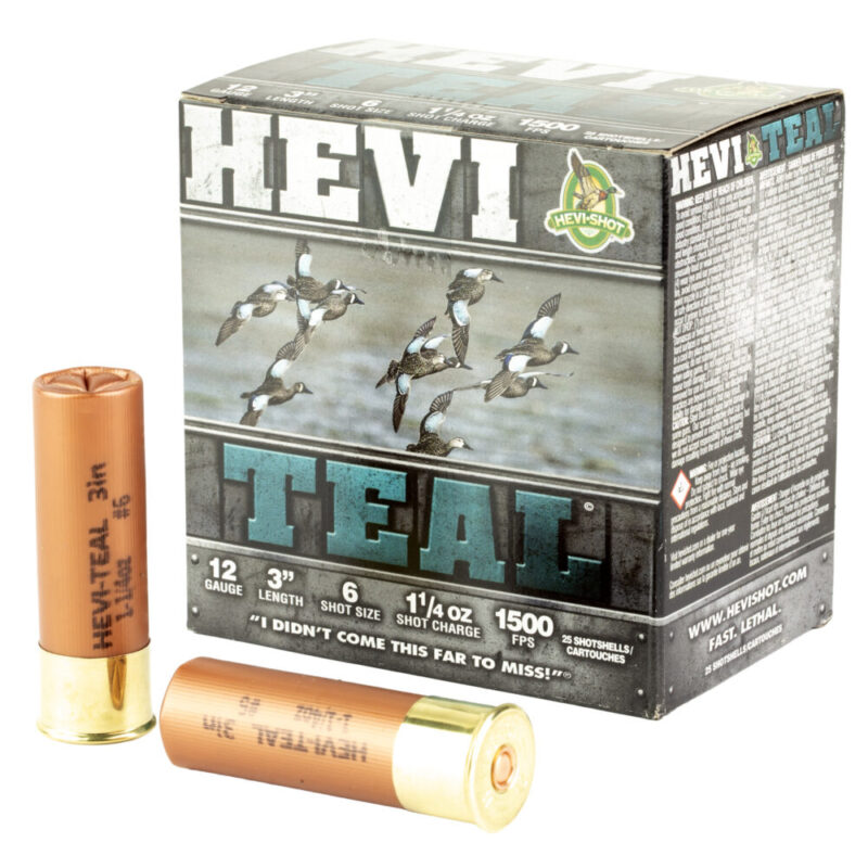 HEVI-Shot HEVI-Teal 12 Gauge 3″ #6 Shot Size 25Rd Box