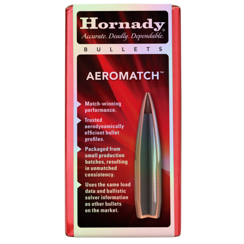 Hornady AEROMATCH 30 Caliber 168 Grain 100 Count