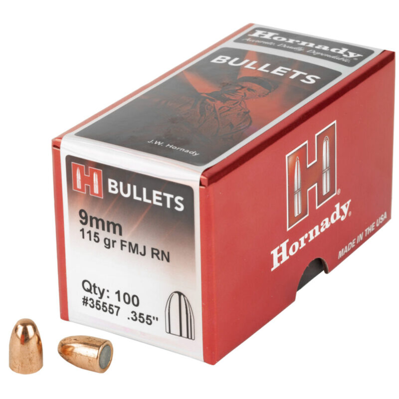Hornady FMJ-RN 9MM 115 Grain 100 Count