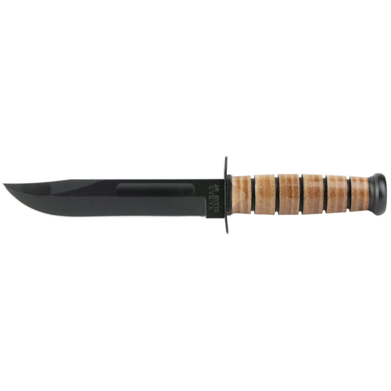 KA-BAR Knives KA-BAR USMC 1095 Cro-Van/Black Brown Leather