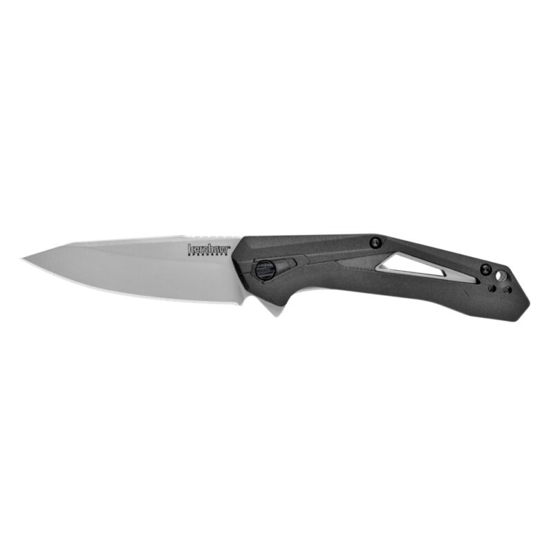 Kershaw Airlock 3″ Folding Knife/Assisted 4CR13 Bead Blasted Black Glass-Filled Nylon Handle