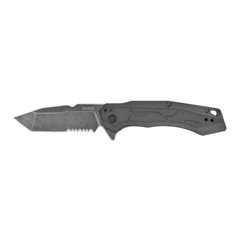 Kershaw Analyst Folding Knife 3.25″ BlackWash Gray Blade Black Handle