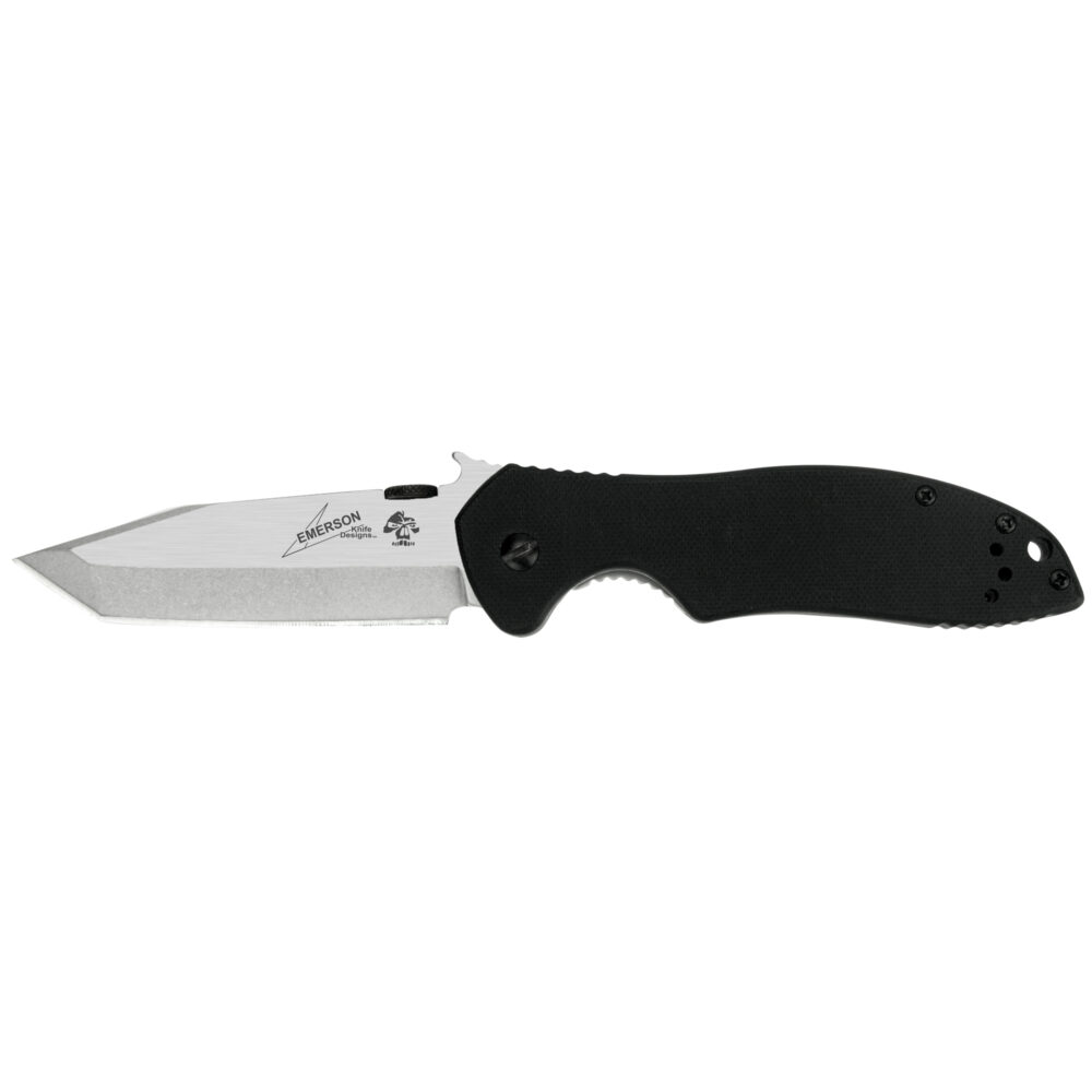 Kershaw Emerson CQC 3.25″ Folding Knife CR13MOV Stonewashed Finish Black G10 Frame