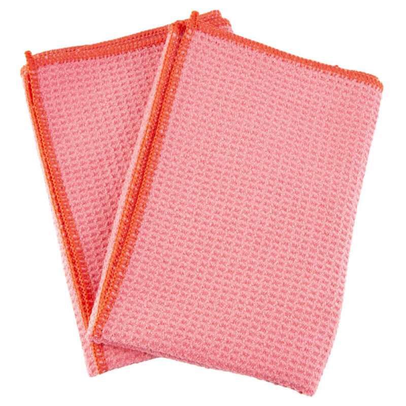 Kleen-Bore Waffle Weave Micro Fiber 2 Pack Red