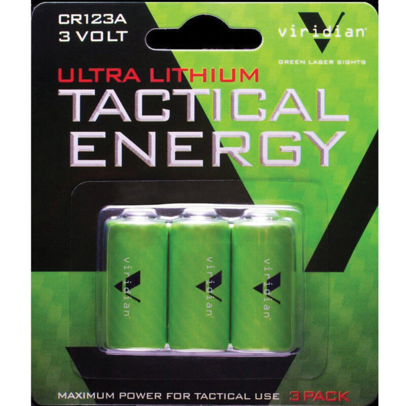 Viridian Weapon Technologies Battery CR123A Lithium Battery 3/Pack Green