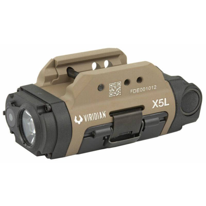 Viridian Weapon Technologies X5L Gen 3 Universal Mount Green Laser With Tactical Light (500 Lumens) Featuring INSTANT-ON Flat Dark Earth Fin