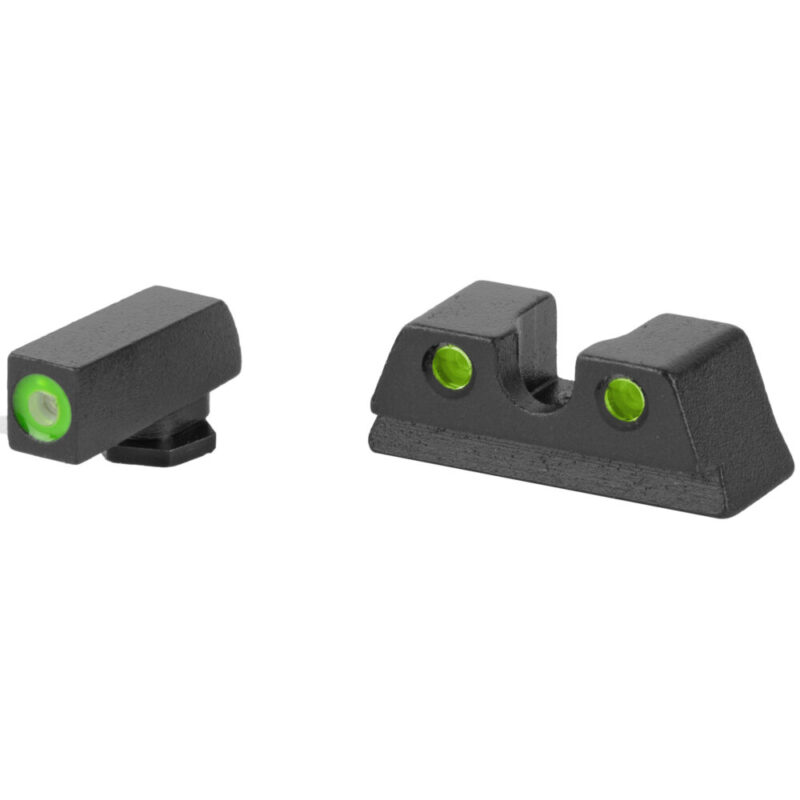 Meprolight Hyper-Bright Tritium Sight Set Fits GLOCK 42/43/43X/48 Green Front/Green Rear