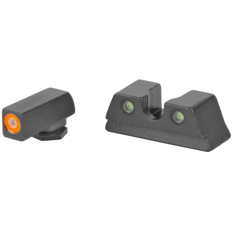 Meprolight Hyper-Bright Tritium Sight Set Fits GLOCK 42/43/43X/48 Orange Front/Green Rear