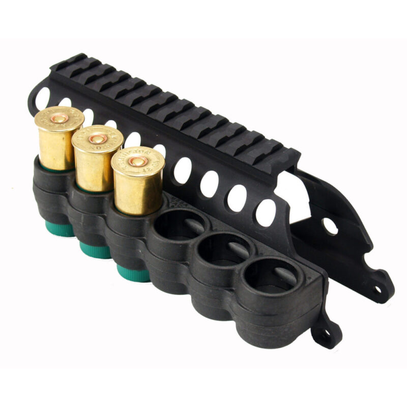 Mesa Tactical SureShell 12 Gauge 6-Shell Side Saddle with Rail Fits Remington 870 12 Gauge Black