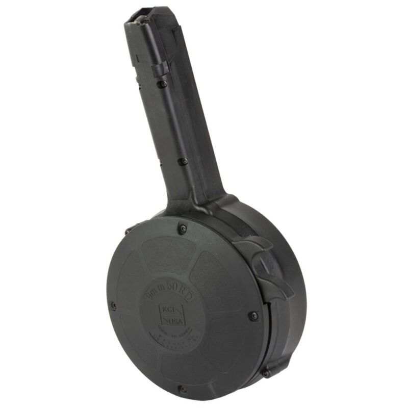 KCI USA Drum Magazine 9MM 50 Rounds Fits Glock 17/19/26 Black