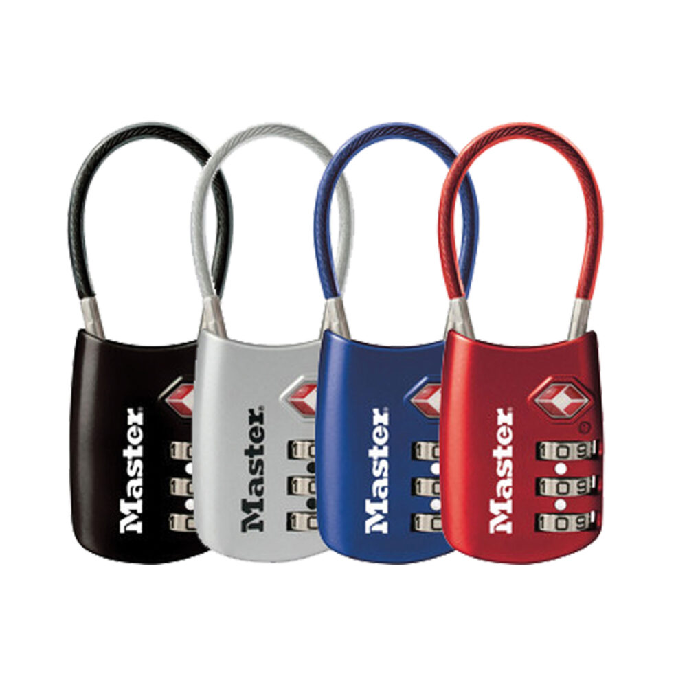 MasterLock One Flexible Combination Shackle Lock Assorted Blue Red