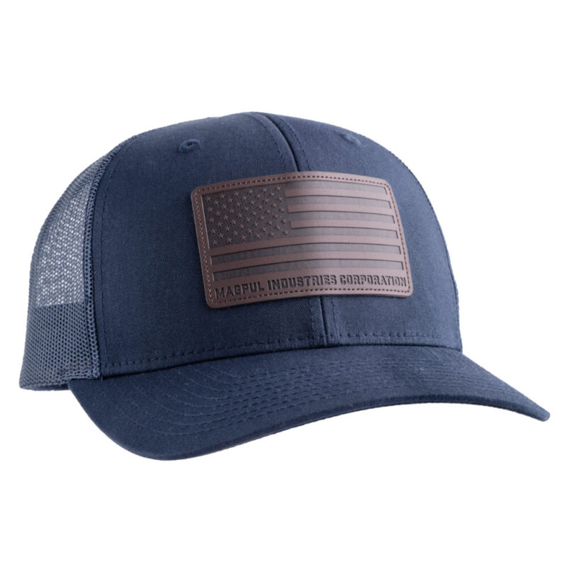 Magpul Industries Standard Leather Patch Trucker Hat Navy