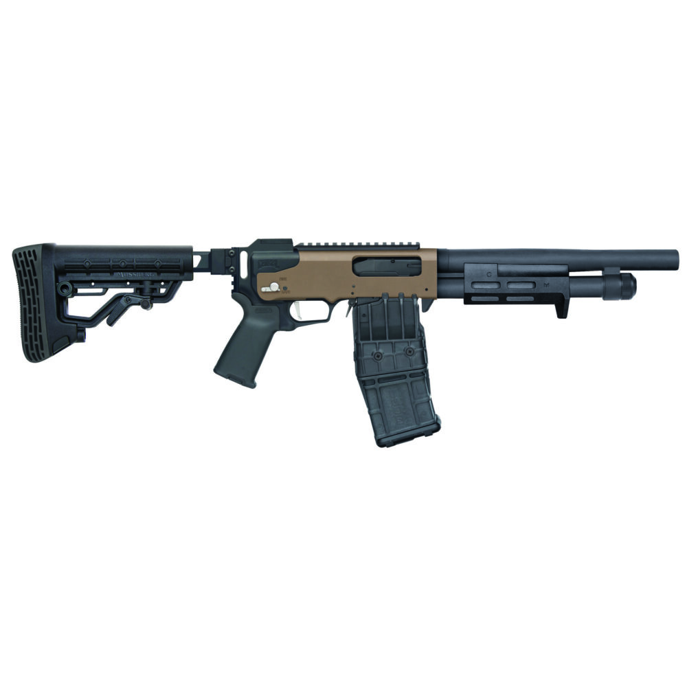 Mossberg 590RM Chisel Pump Action 12 Gauge 2.75″ Chamber 11.5″ Barrel Flat Dark Earth Receiver