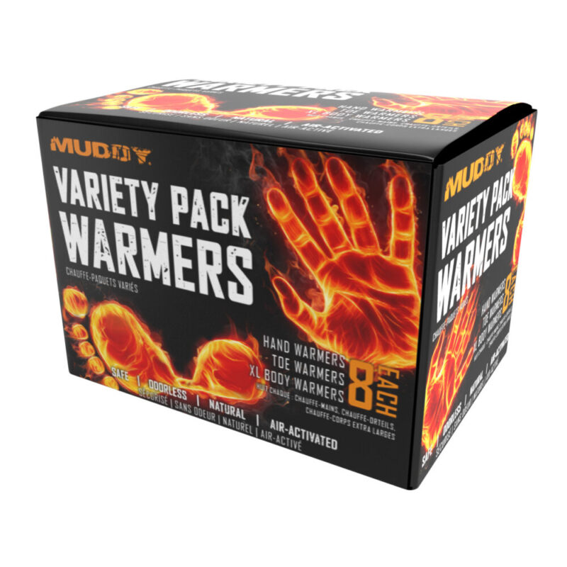 Muddy Disposable Warmers (8) Hand Warmers (8) Toe Warmers and (8) XL Warmers Orange and Black