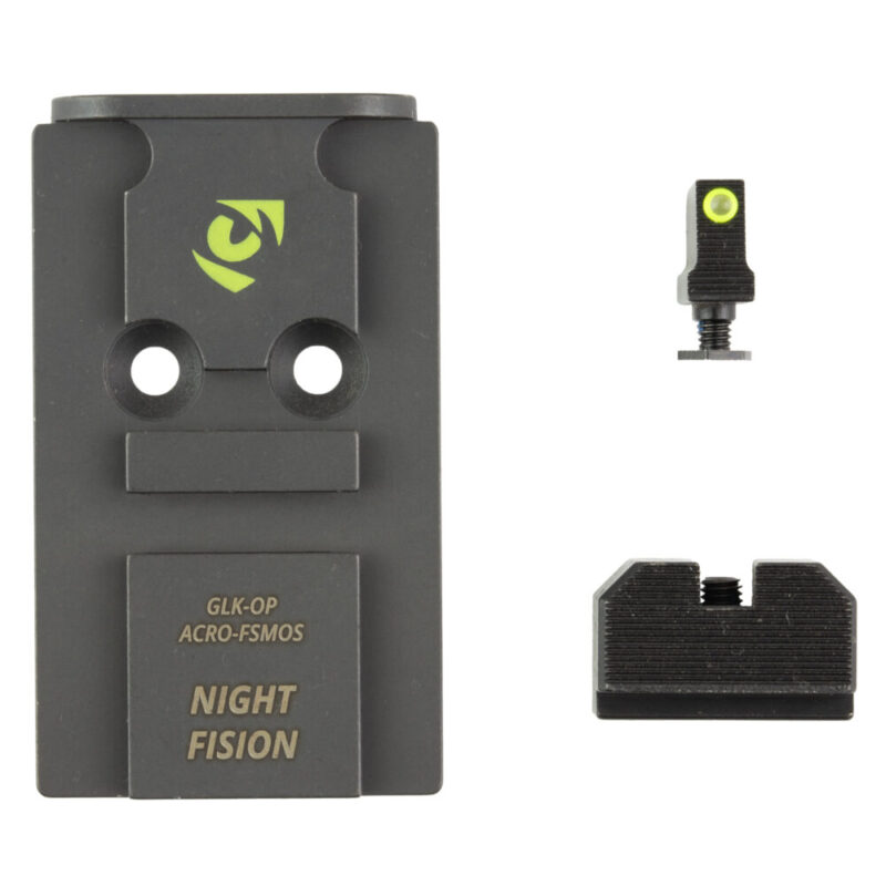 Night Fision Optic Plate + Backup Sight Combo Yellow Front Night Sight with Black Rear