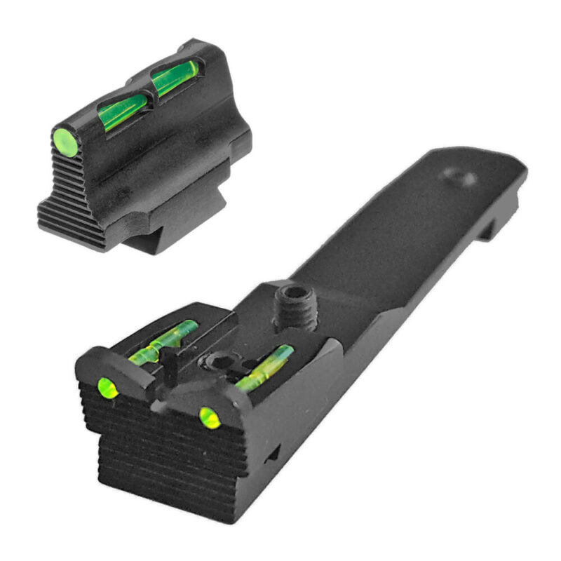 Hi-Viz Sight Set Fiber Optic Sights Fits Henry H009/H009AW Green Rear