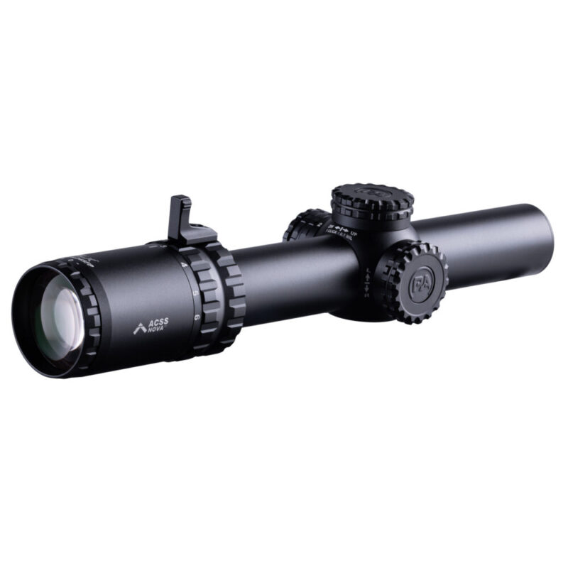 Primary Arms SLx Gen IV Rifle Scope 24MM Objective 1-6X Magnification 30mm Main Tube Green Illuminated ACSS NOVA Fiber Wire Reticle