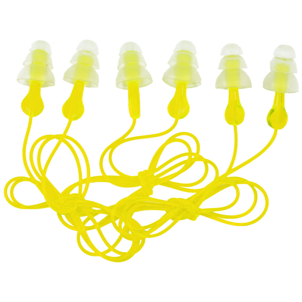 3M/Peltor Tri-Flange Ear Plug Reusable 3 Pack Yellow