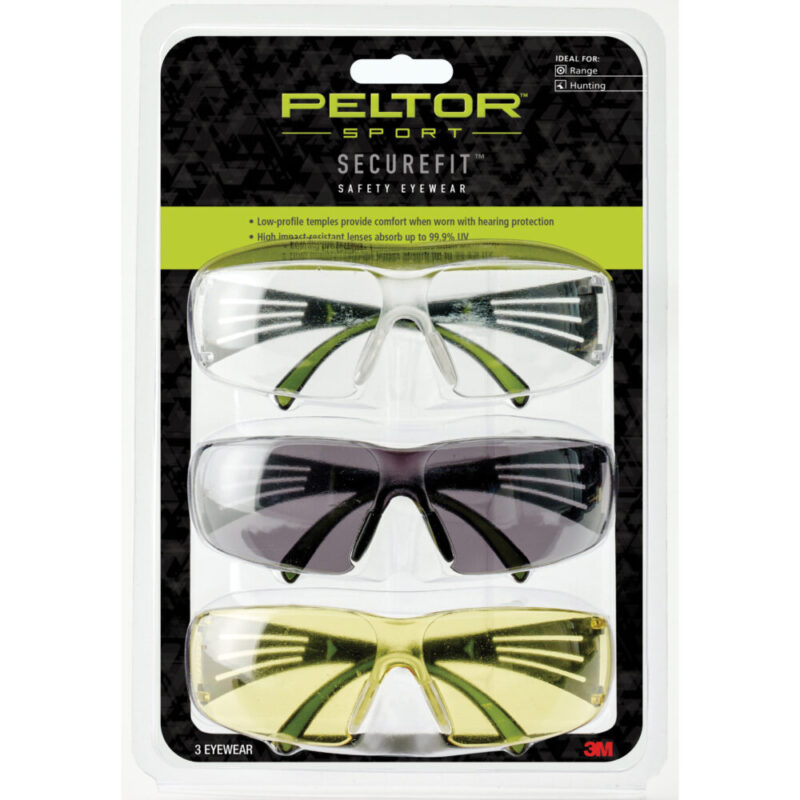 3M/Peltor SecureFit 400 Anti-fog Glasses Safety Eyewear 3-Pack