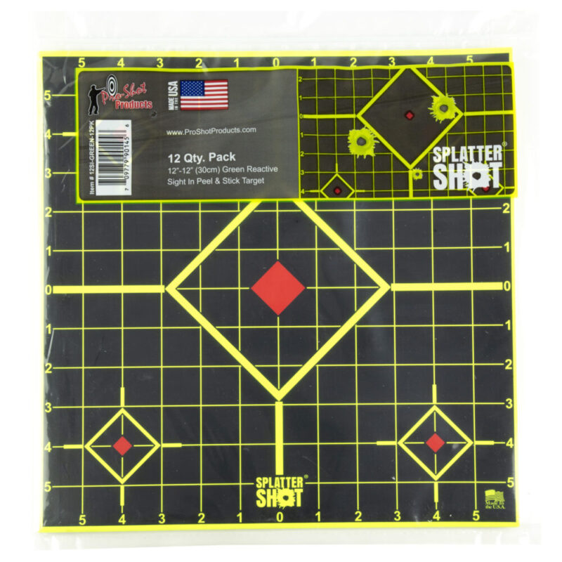 Pro-Shot Products Splatter Shot 12″ Sight In 12 Pack Green/Black
