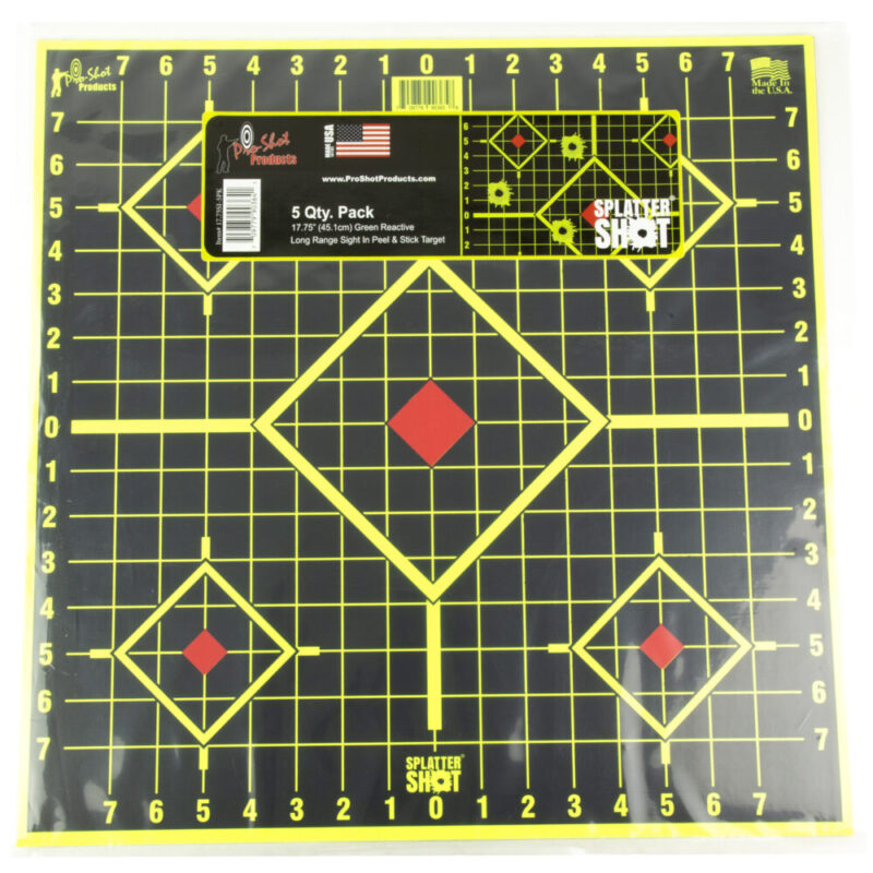 Pro-Shot Products Splatter Shot Sight In Long Range 17.75″x17.75″ 5 Pack Green/Black