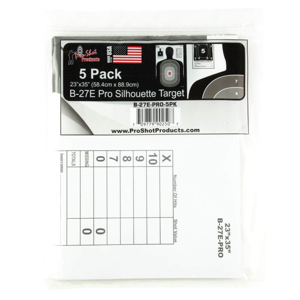 Pro-Shot Products Silhouette Target-Pro B27 23″x35″ 5 Pack Gray/Black