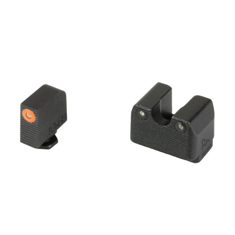 Rival Arms Tritium 3 Dot Front/Rear Green Night Sight Fits Glock MOS 17/19 Orange Front Sight Ring