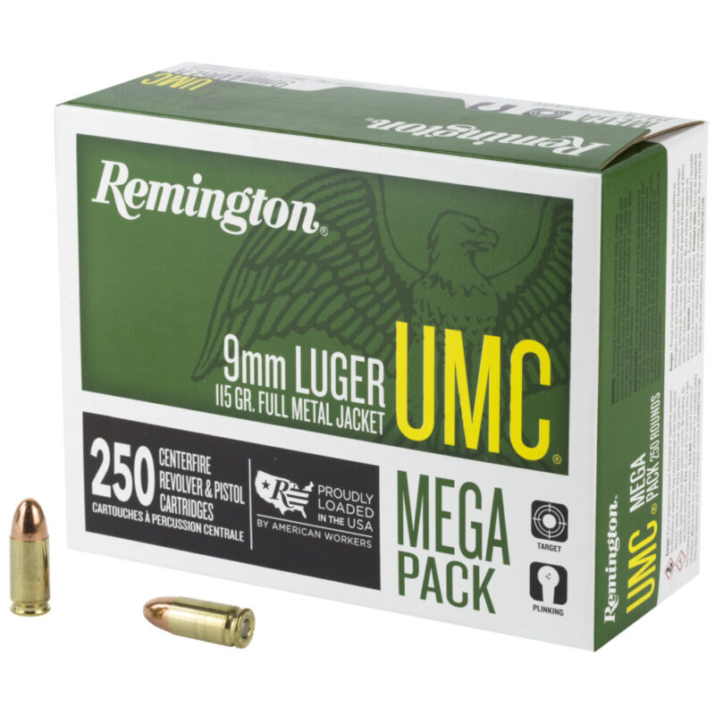 Remington UMC 9MM 115 Grain 250 Round Box