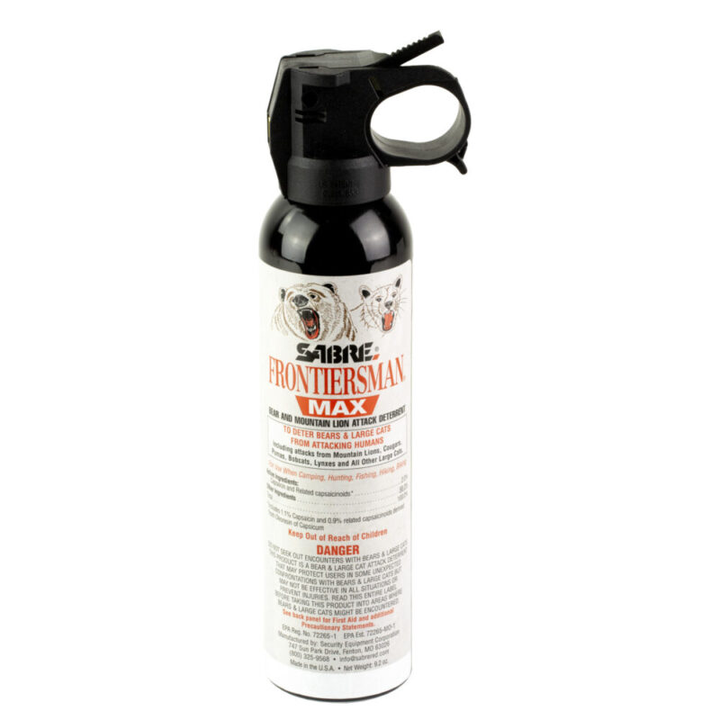Sabre Frontiersman Max Bear and Mountain Lion Spray 9.2 Ounces Black