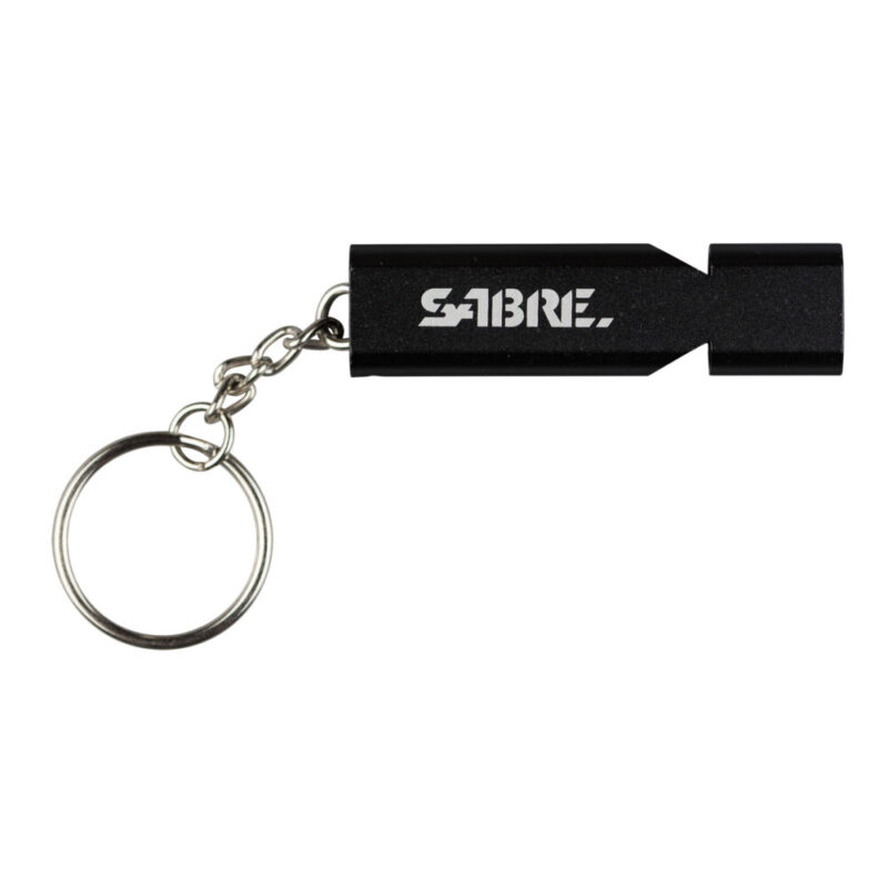 Sabre Emergency Safety Whistle Keychain Black