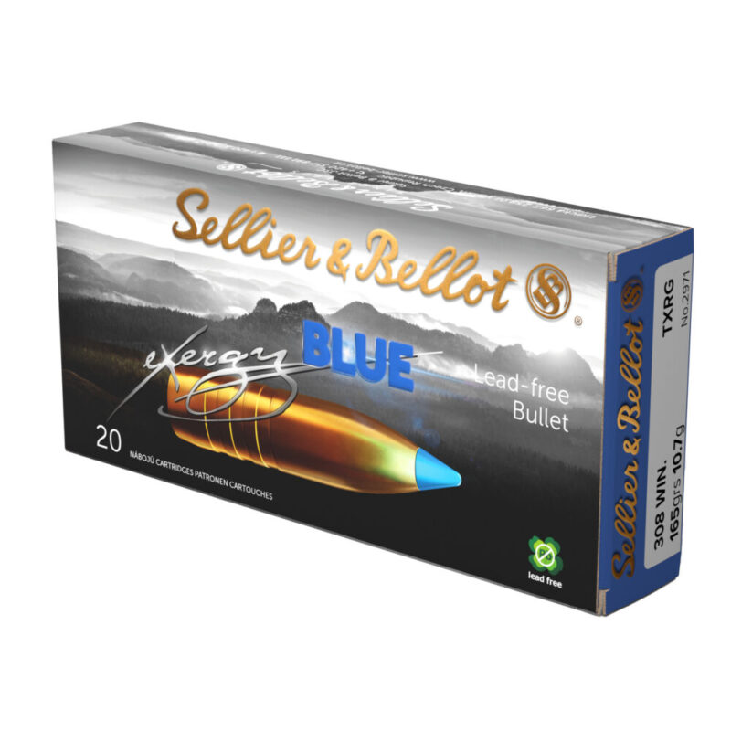 Sellier & Bellot Exergy Blue Bullet Rifle Ammunition 308 Winchester 165 Grains 20 Round Box