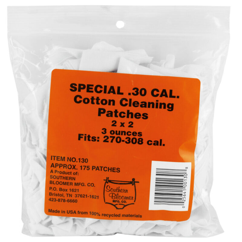 Southern Bloomer Cotton Patch 2″X2″ For 30 Caliber 130 Per Bag