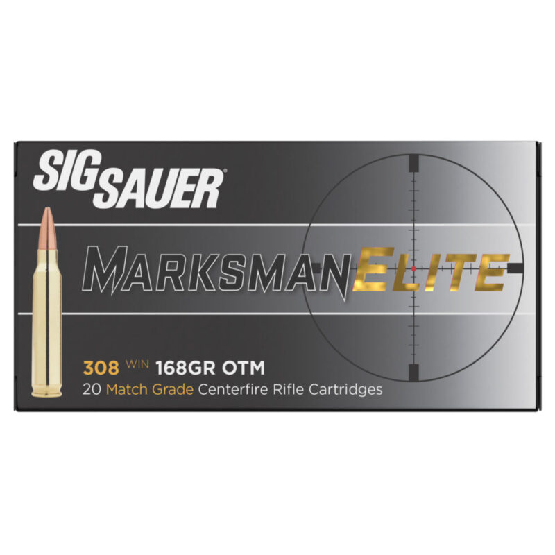 Sig Sauer Elite Match 308 Winchester 168 Grain Open Tip Match 20 Round Box