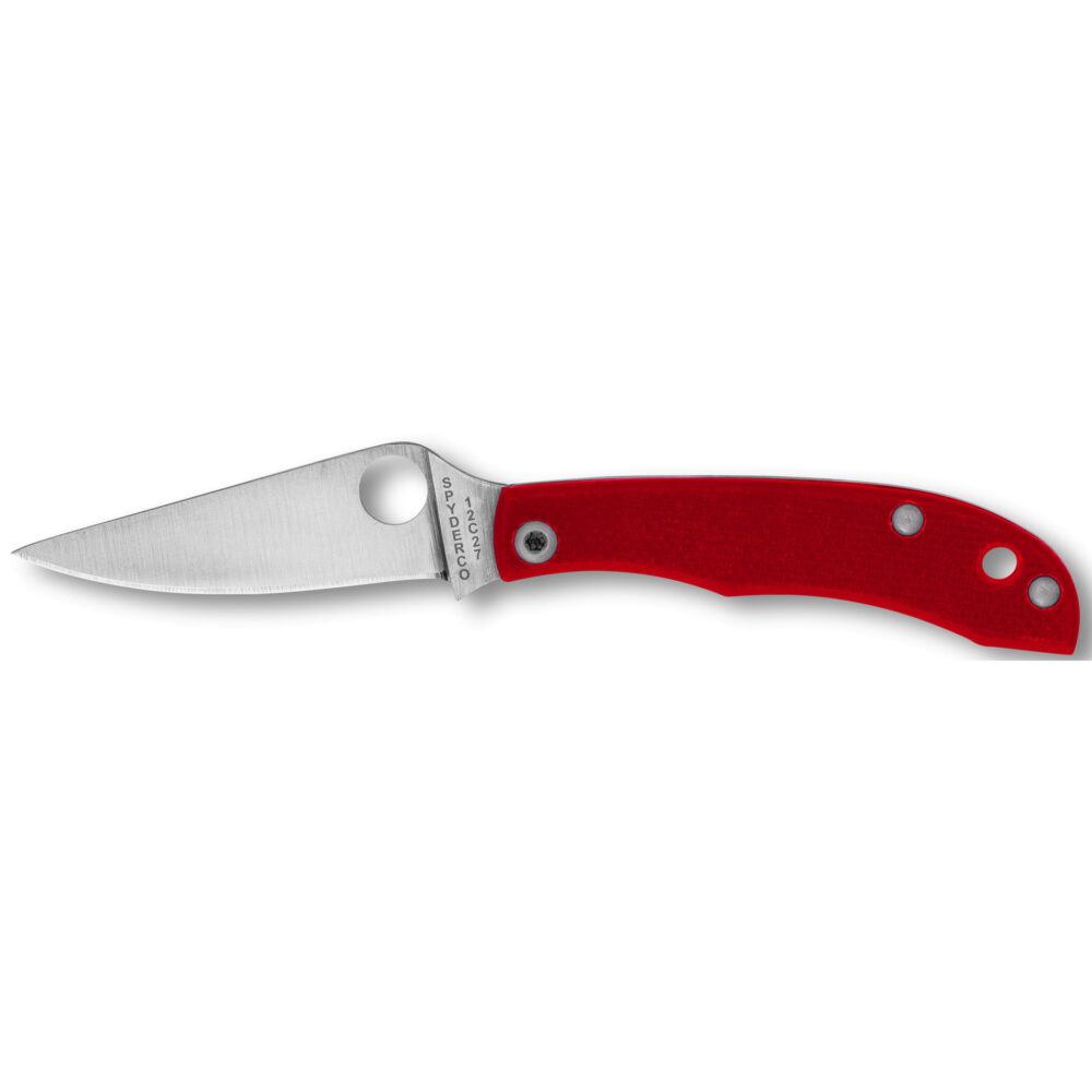Spyderco HONEYBEE Folding Knife 1.68″ Drop Point Blade 12C27 Blade Steel Silver Blade