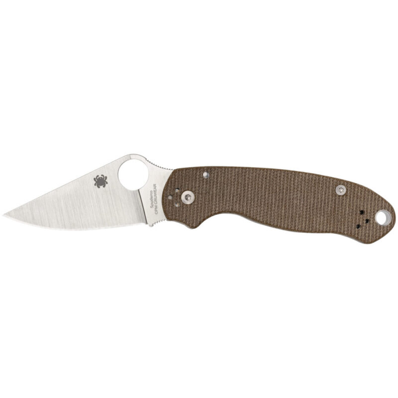 Spyderco Para 3 Folding Knife Brown Canvas Micarta Handle