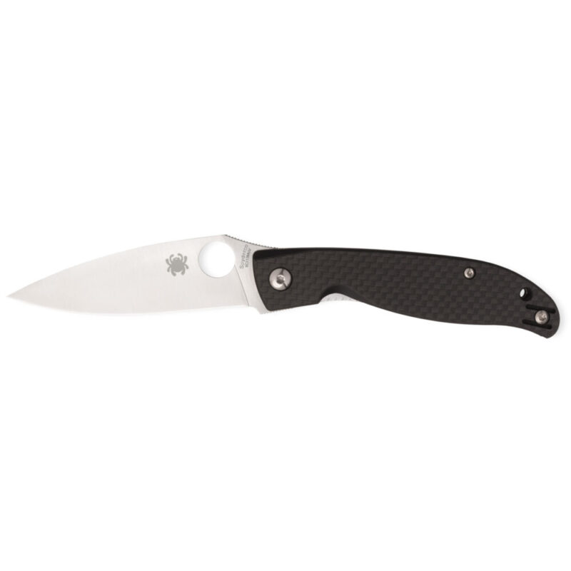 Spyderco Mantra 4 Carbon Fiber Folding Knife 3.34″ Drop Point Blade 8Cr13MoV Blade Steel Silver