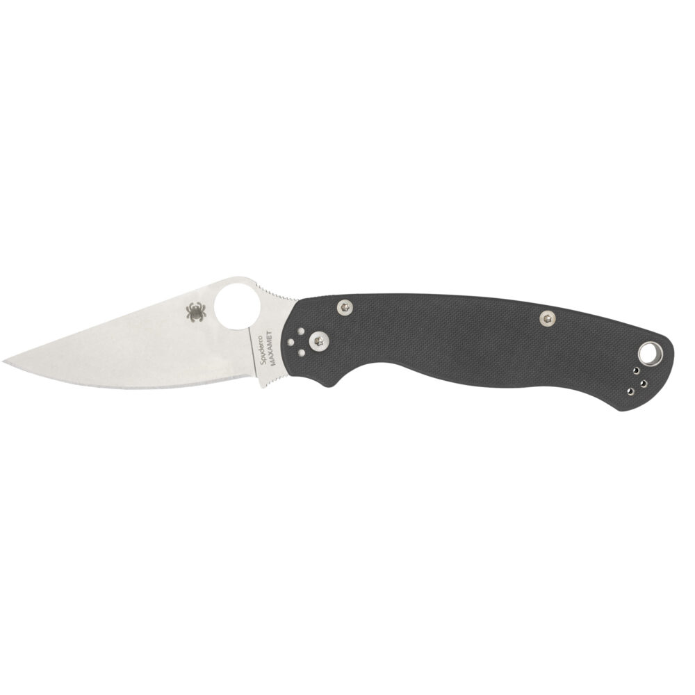 Spyderco Para Military 2 Folding Knife 3.45″ Clip Point Blade Silver Blade