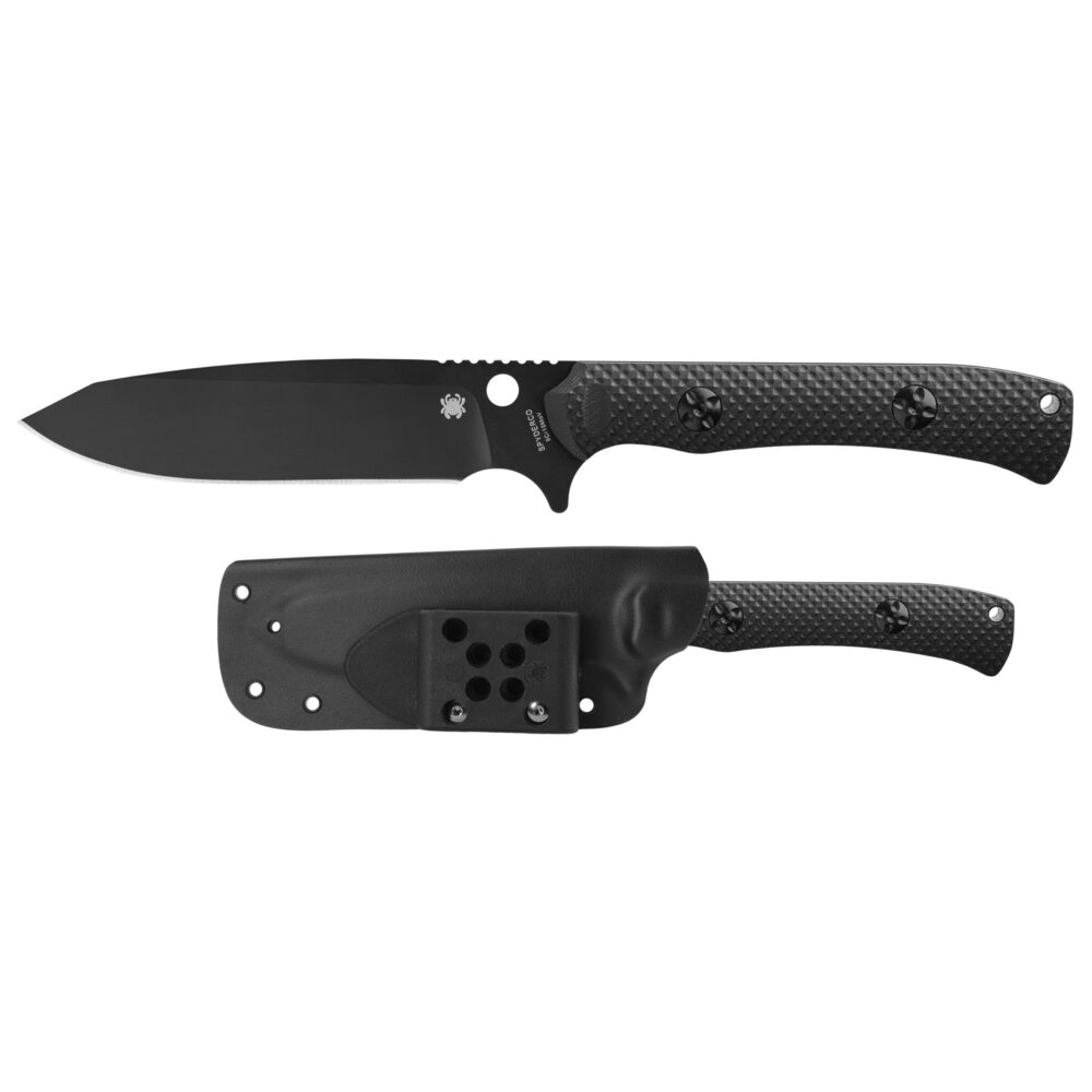 Spyderco Skoli Fixed Blade Knife 4.68″ Sheepsfoot Blade 9Cr18MoV Blade Steel Black