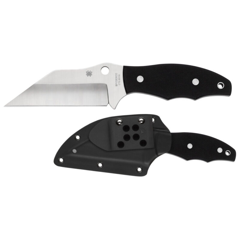 Spyderco Yurco Ginunting Fixed Blade Knife 9Cr18MoV Blade Steel Silver