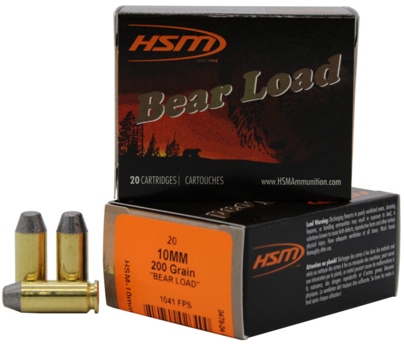 Hsm Bear Load Hunting Auto 200 gr Lead Round Nose Flat Point 20 rd 10mm