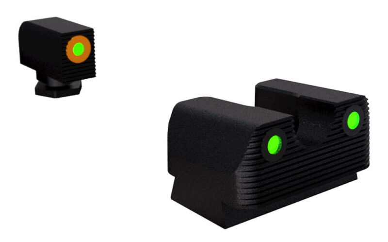 Rival Arms Night Sights for G17/G19 Green/Tritium Orange Outline