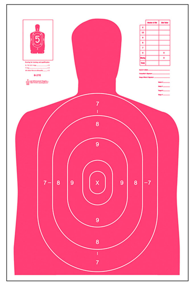 Action Target Qualification High Visibility Fluorescent Red/White