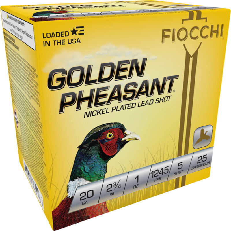 Fiocchi Ammunition Golden Pheasant Extrema 20 Gauge Nickel-Plated Lead 25 rd