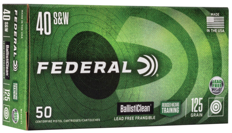 Federal BallistiClean Reduced Hazard Training 40 S&W 125 gr Lead-Free Frangible 50 rd