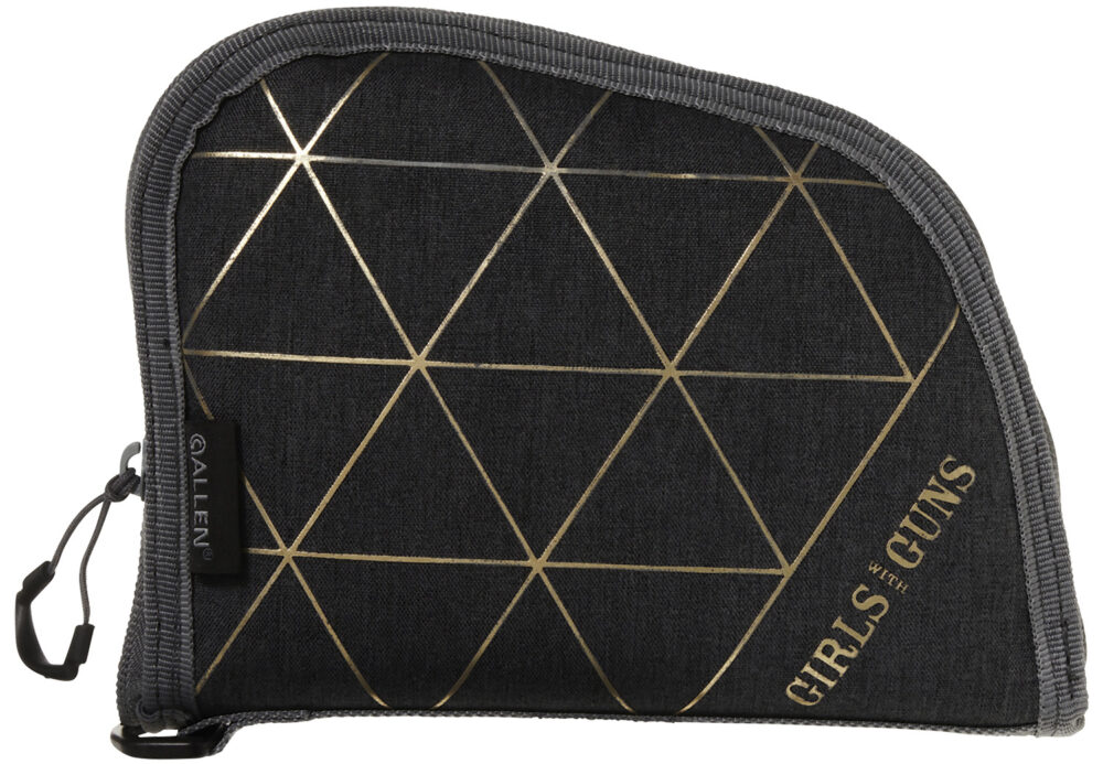 Girls With Guns Foiled Handgun Case Heather Gray/Gold Foil