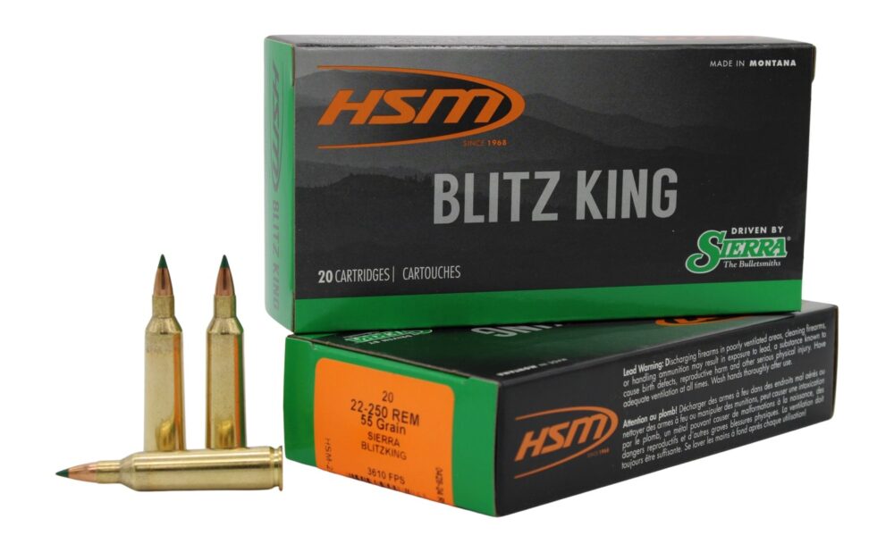 Hsm Varmint Hunting 22-250 Rem 55 gr Sierra BlitzKing 20 rd