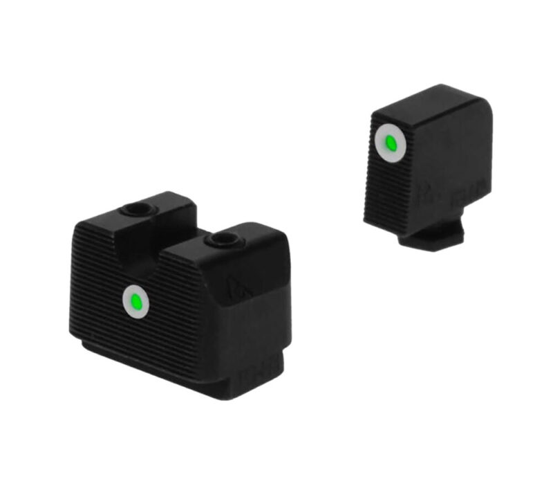 Rival Arms In-Line MOS Night Sights for G17/G19 Green/Tritium White Outline
