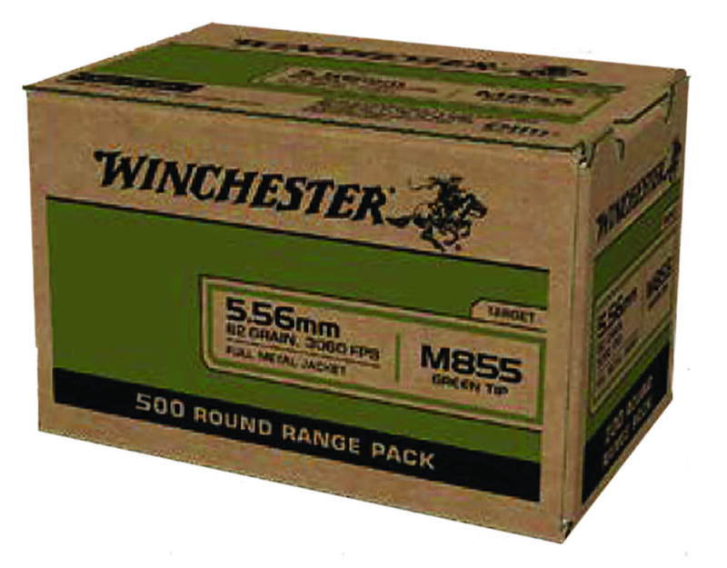Winchester USA M855 Green Tip 5.56x45mm NATO 62 gr Full Metal Jacket Lead Core 500 rd