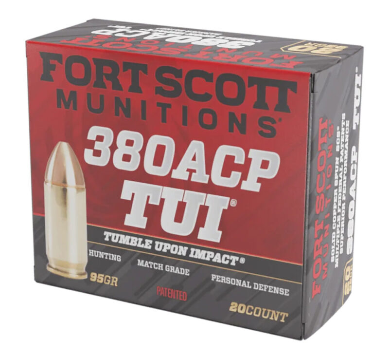Fort Scott Munitions Tumble Upon Impact (TUI) Self Defense 380 ACP 95 gr Solid Copper Spun 20 rd