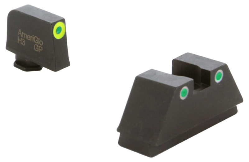 AmeriGlo Optic Compatible Sight Set for Glock Suppressor Height Sight Green/Tritium Lumigreen Outline